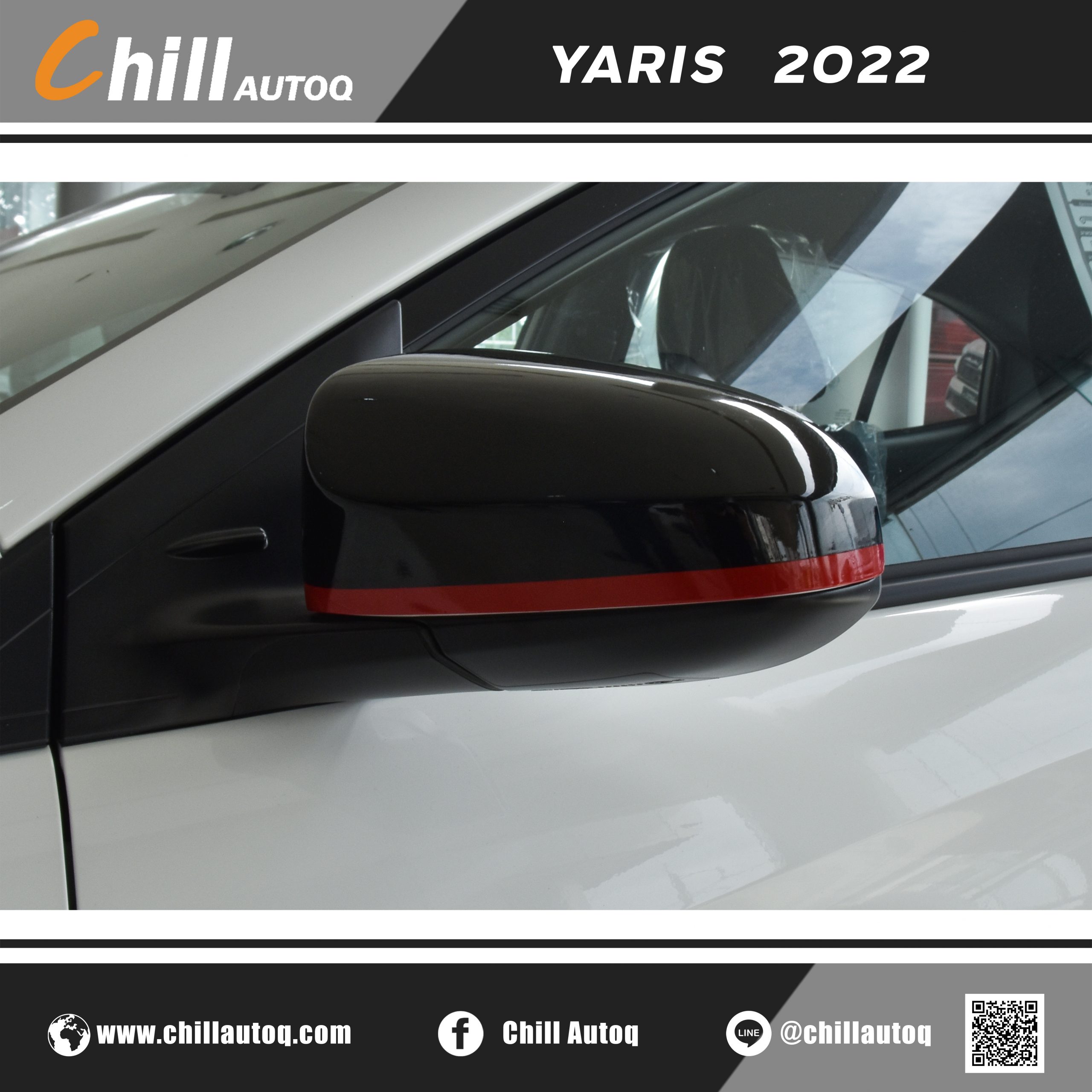 ครอบกระจกมองข้าง Yaris สีดำเงา